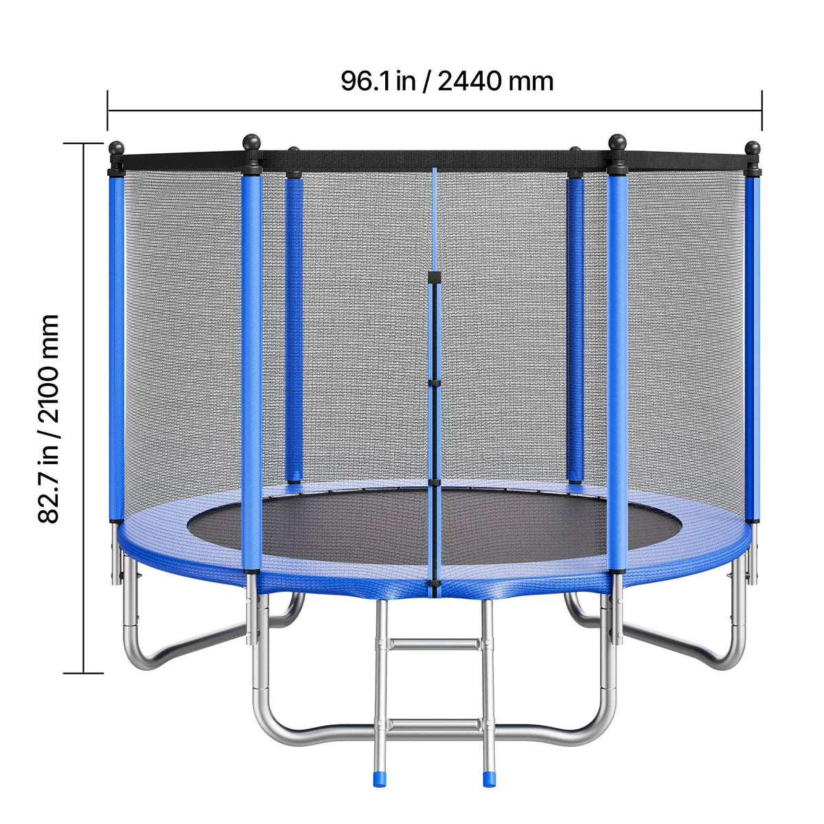 SucceBuy Outdoor Round Trampoline With Safety Enclosure Net For Backyard
