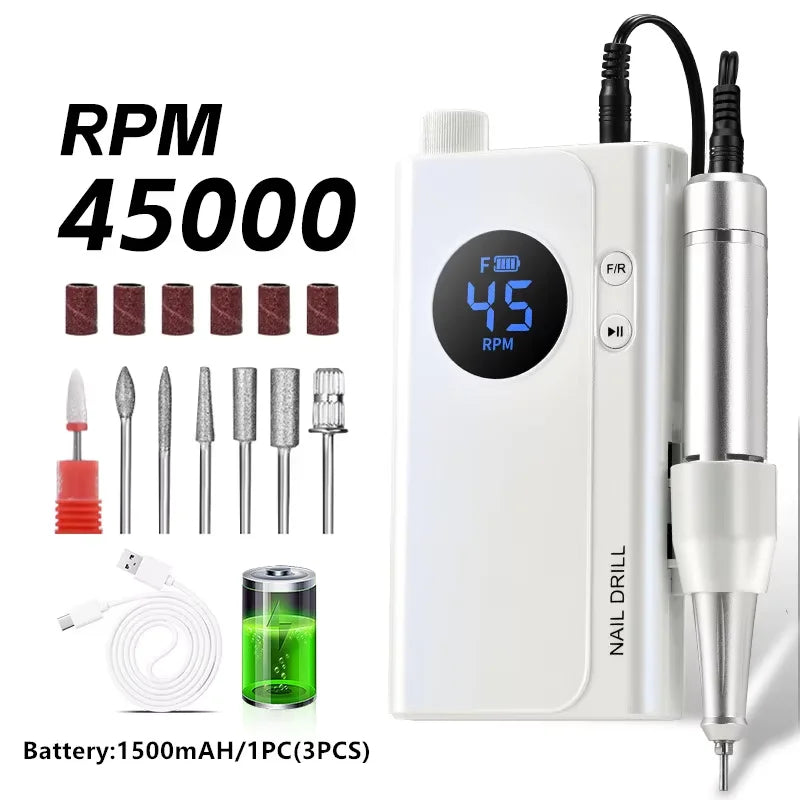 Cosprysmal Rechargeable Electric Nail Drill For Manicure And Pedicure