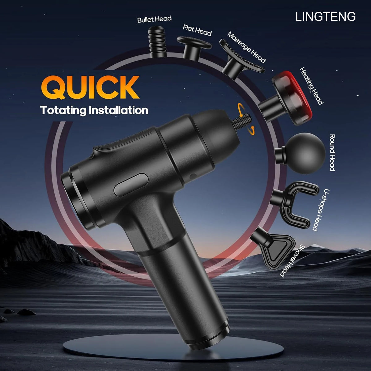 Lingteng Deep Tissue Percussion Massage Gun With Quiet Operation