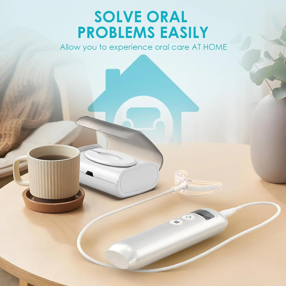 Portable LED Teeth Whitening Accelerator Lamp With Oral Care Tray