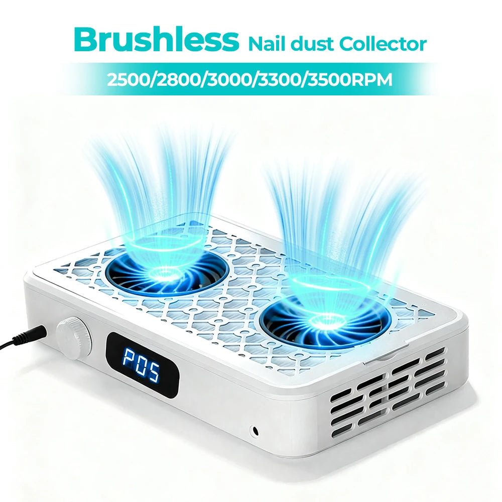 LIARTY Brushless Twin Turbo Nail Dust Collector Vacuum Cleaner