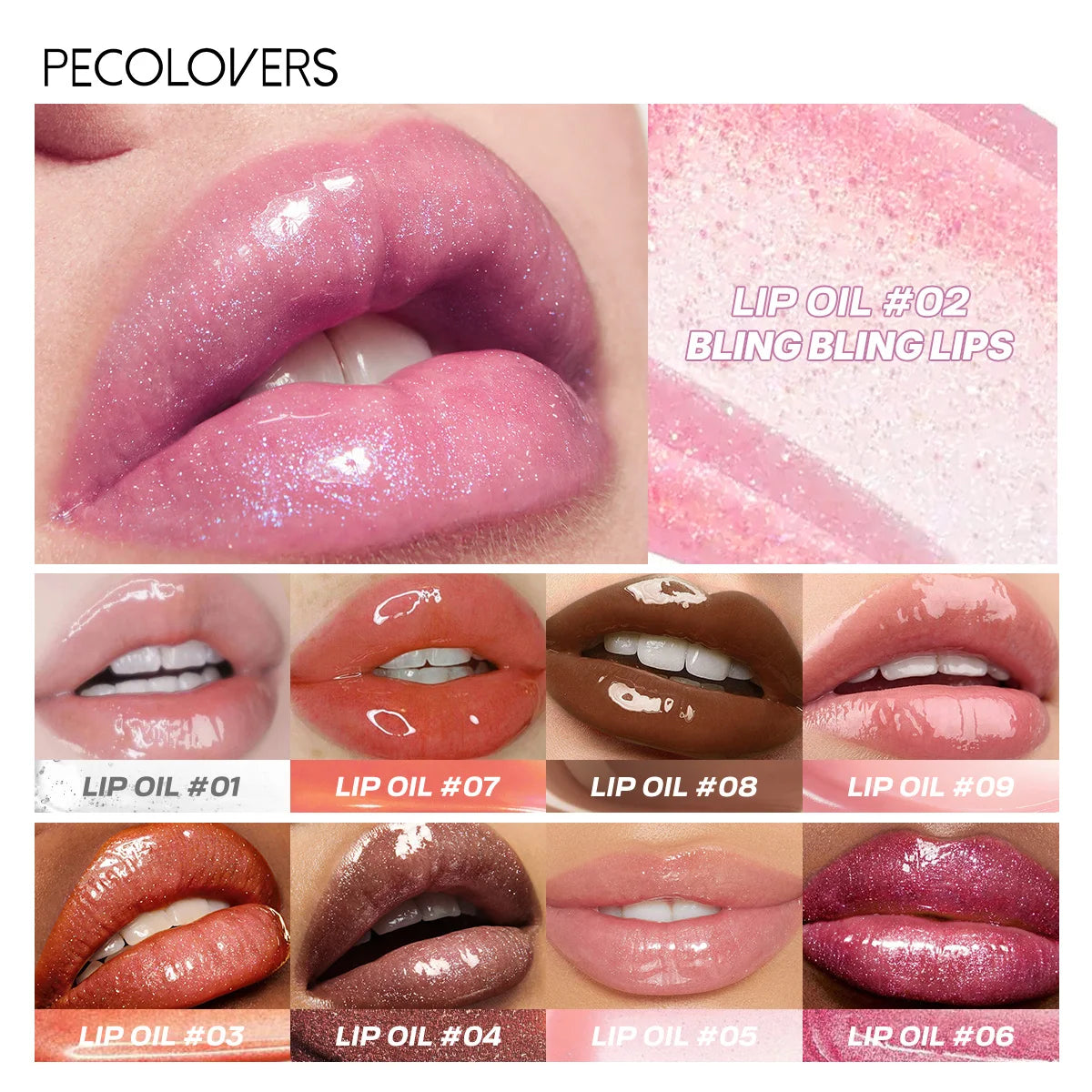 Moisturizing Lip Oil Kit Non Sticky Multi Shade Glossy Liquid