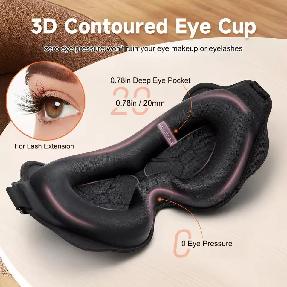 3D Contoured Sleep Mask Blindfold For Comfortable Light Blocking