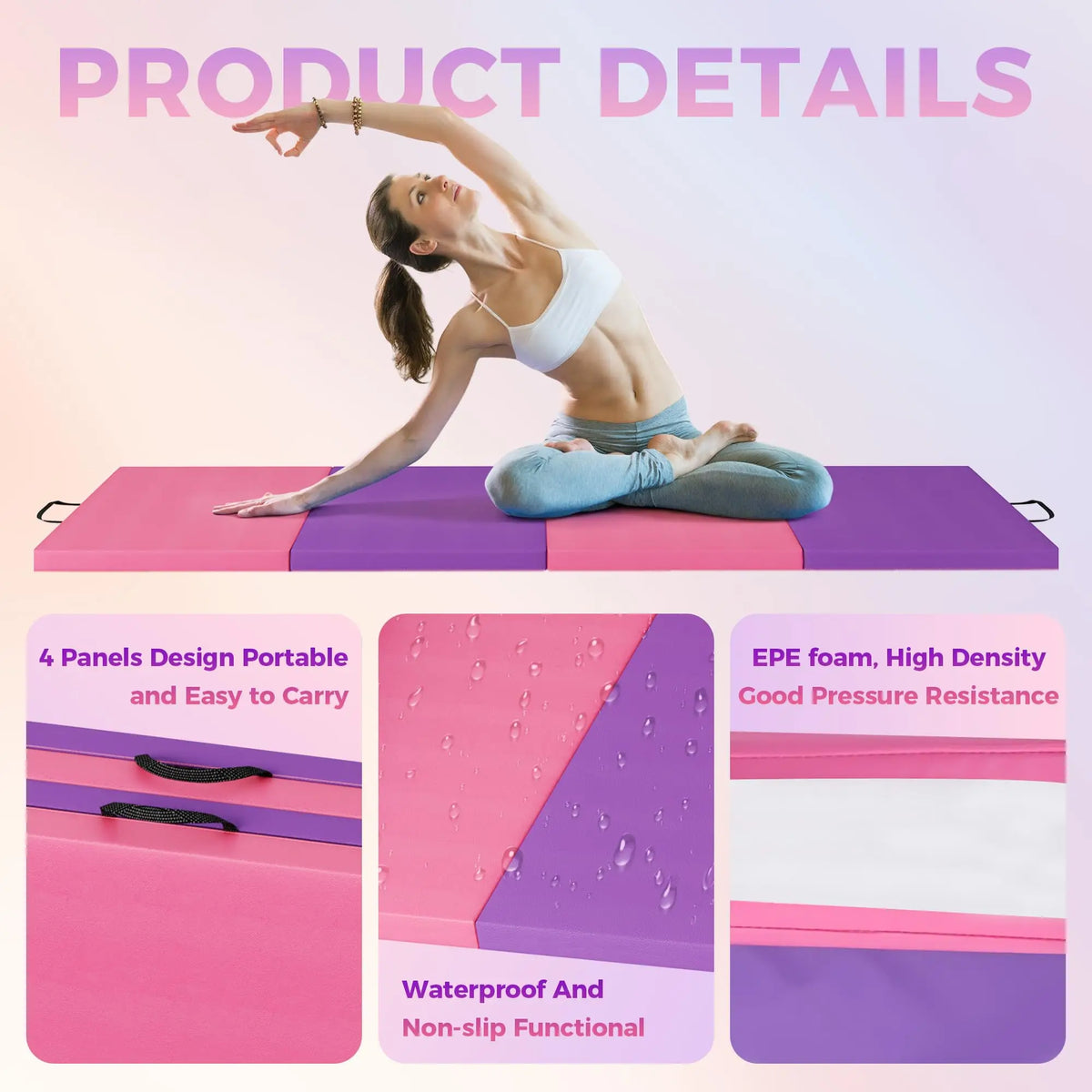 HiMISS Folding Gymnastics Exercise Mat For Yoga Pilates And Aerobics