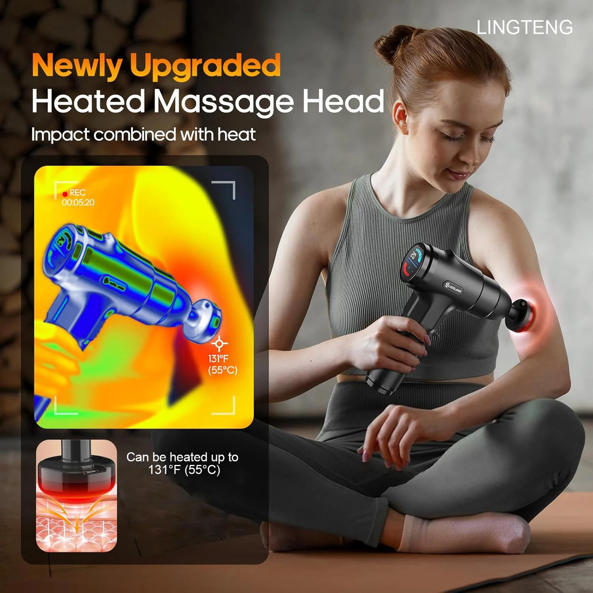 Lingteng Deep Tissue Percussion Massage Gun With Quiet Operation