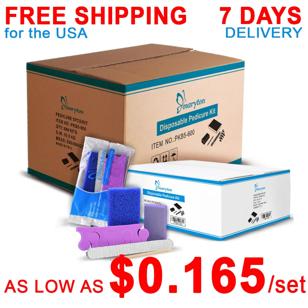 Maryton Disposable Pedicure Kit With Nail File And Cuticle Pusher