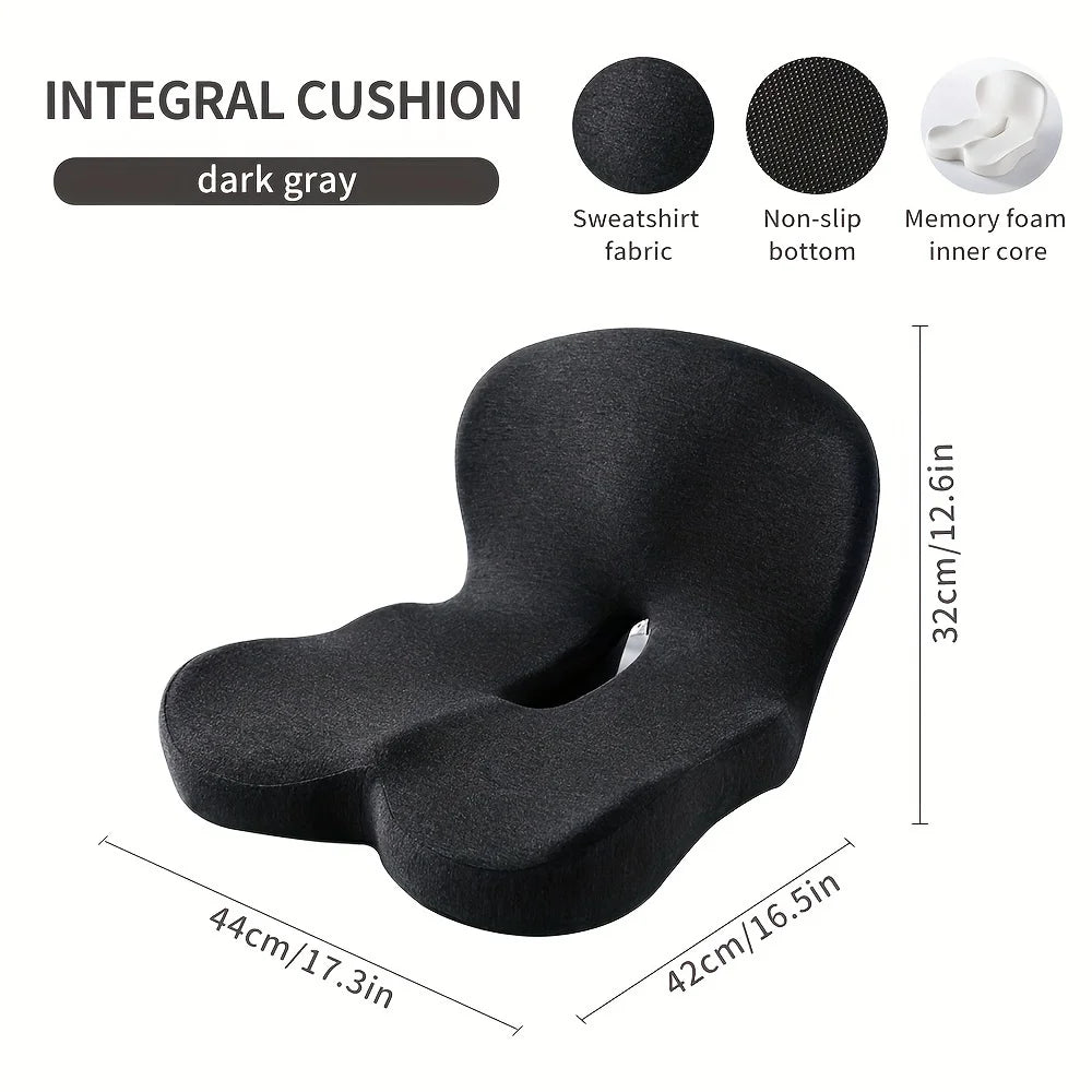 Ergonomic Lumbar Support Seat Cushion With Washable Cover