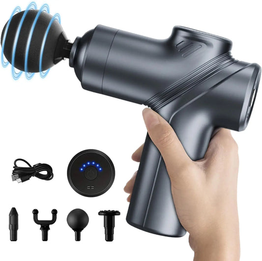 LEERCON Portable Deep Tissue Muscle Massage Gun With Interchangeable Heads