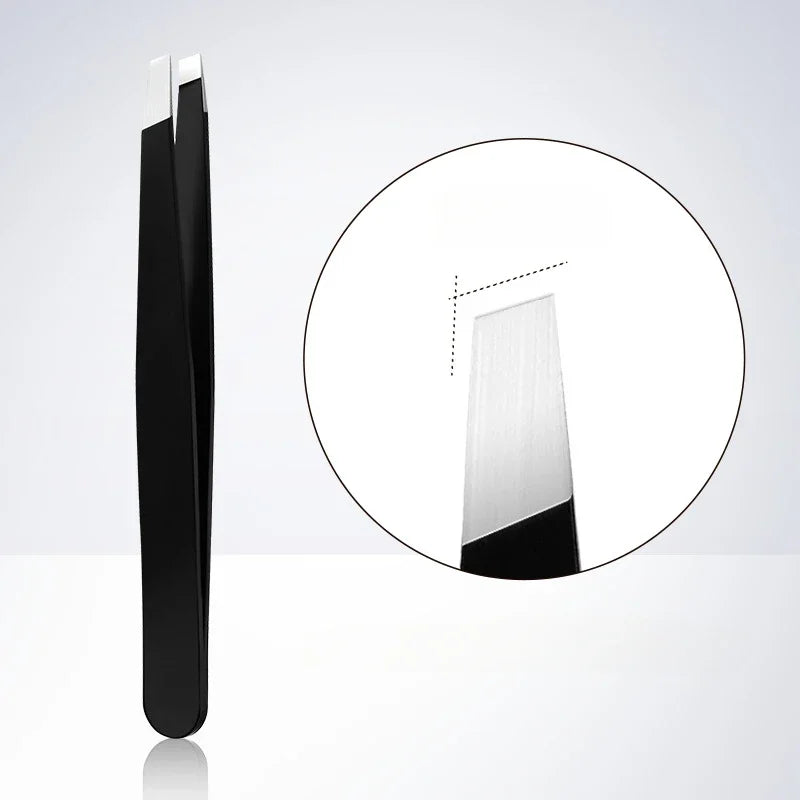 Double Ended Stainless Steel Eyebrow Tweezers For Precision Plucking