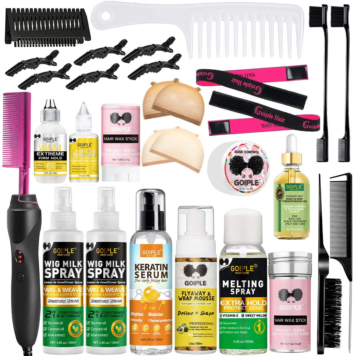 GOIPLE Hair Care Set with Moisturizing Spray, Scalp Oil and Detangle Comb for Locs, Braids, Twists and Natural Hair