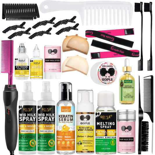 GOIPLE Hair Care Set with Moisturizing Spray, Scalp Oil and Detangle Comb for Locs, Braids, Twists and Natural Hair