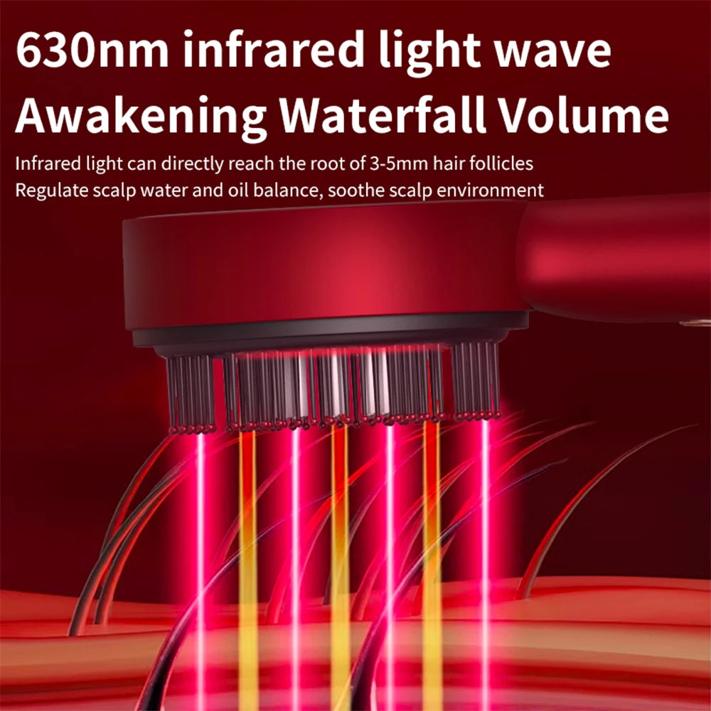 Foreverlily Electric Scalp Massage Comb With Red Light Therapy