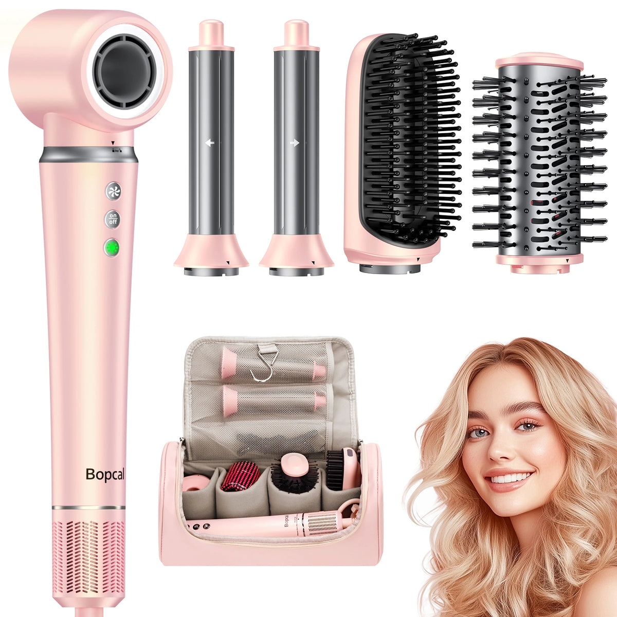 BOPCAL 5-in-1 Hot Air Hair Dryer Brush Styling Tool Set