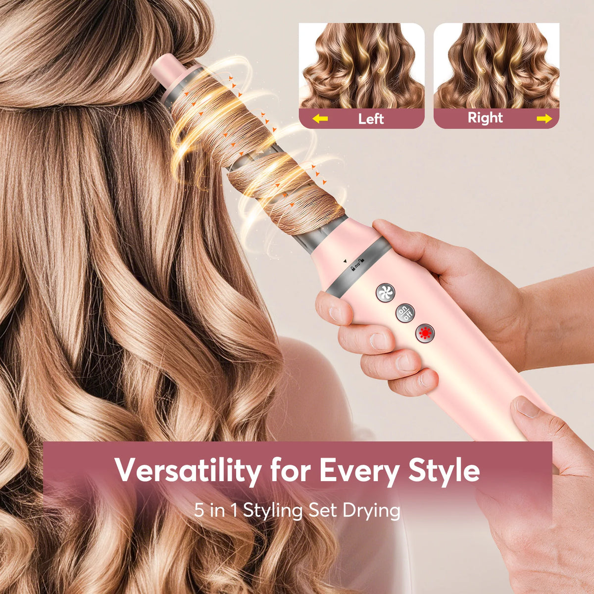 BOPCAL 5-in-1 Hot Air Hair Dryer Brush Styling Tool Set