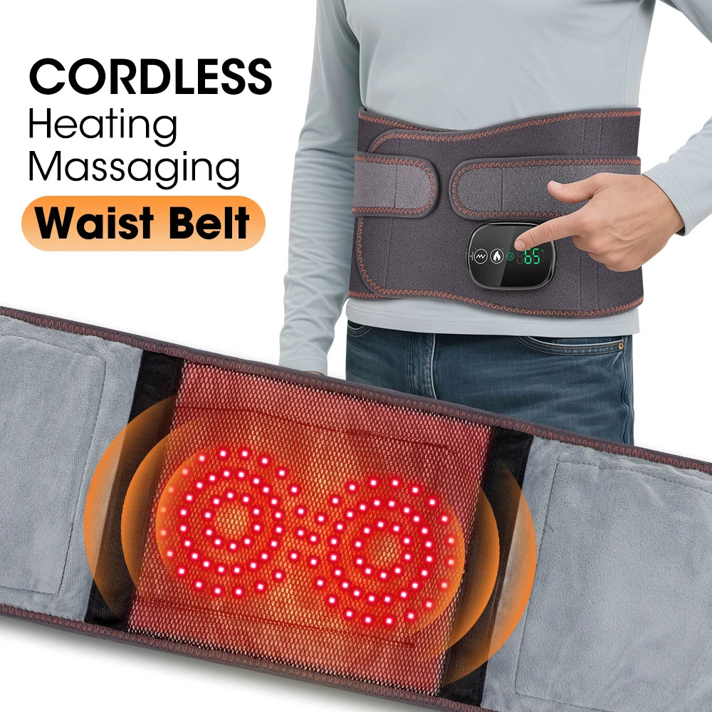 Agdoad Heating Vibration Waist Massager Belt With Red Light Therapy