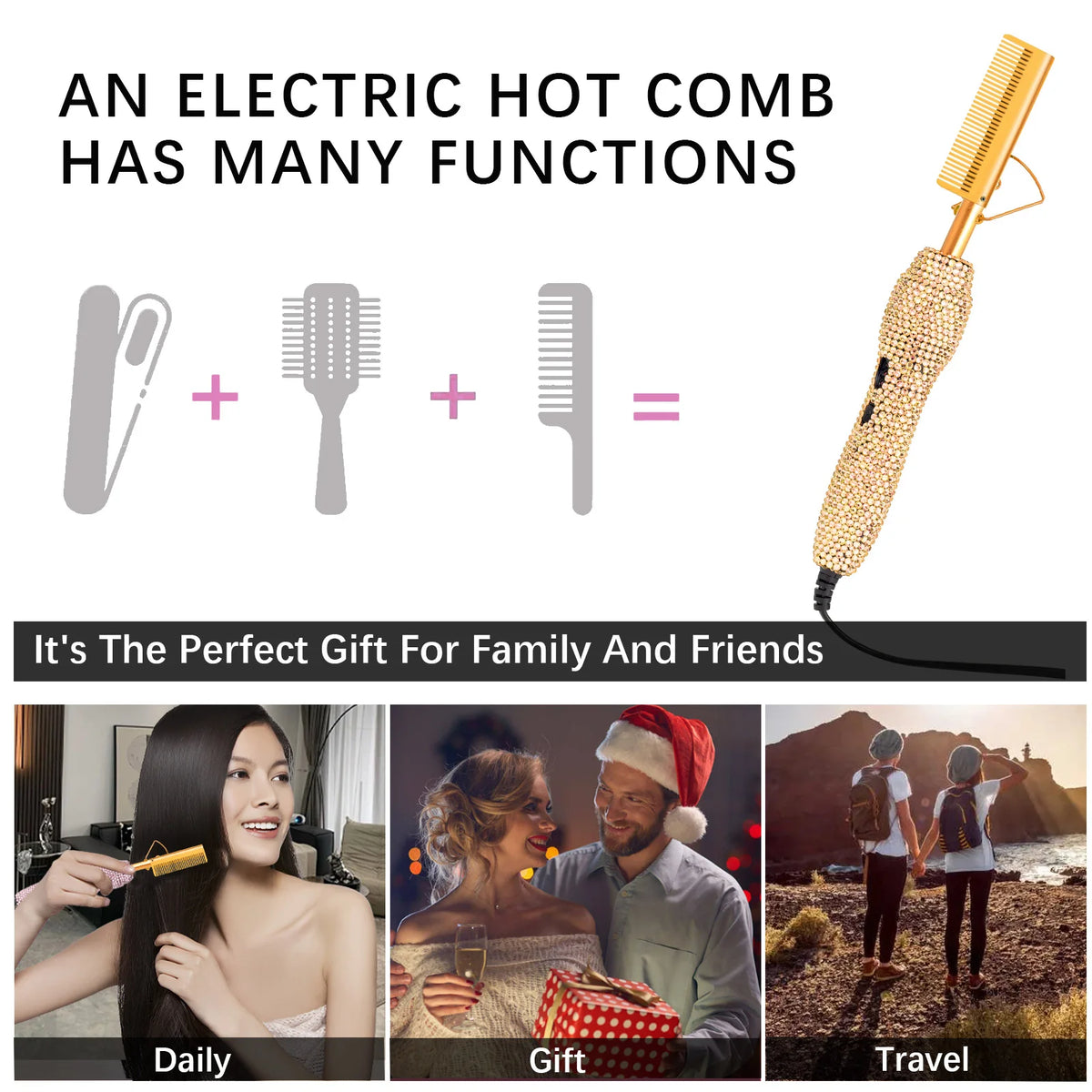 Dual Voltage Hot Comb for Wigs and Human Hair Styling