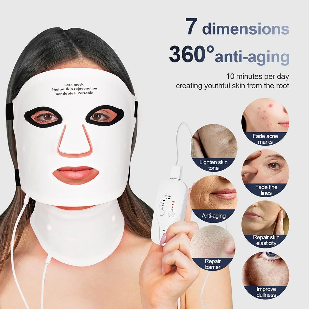 Foreverlily Silicone LED Face And Neck Light Therapy Mask