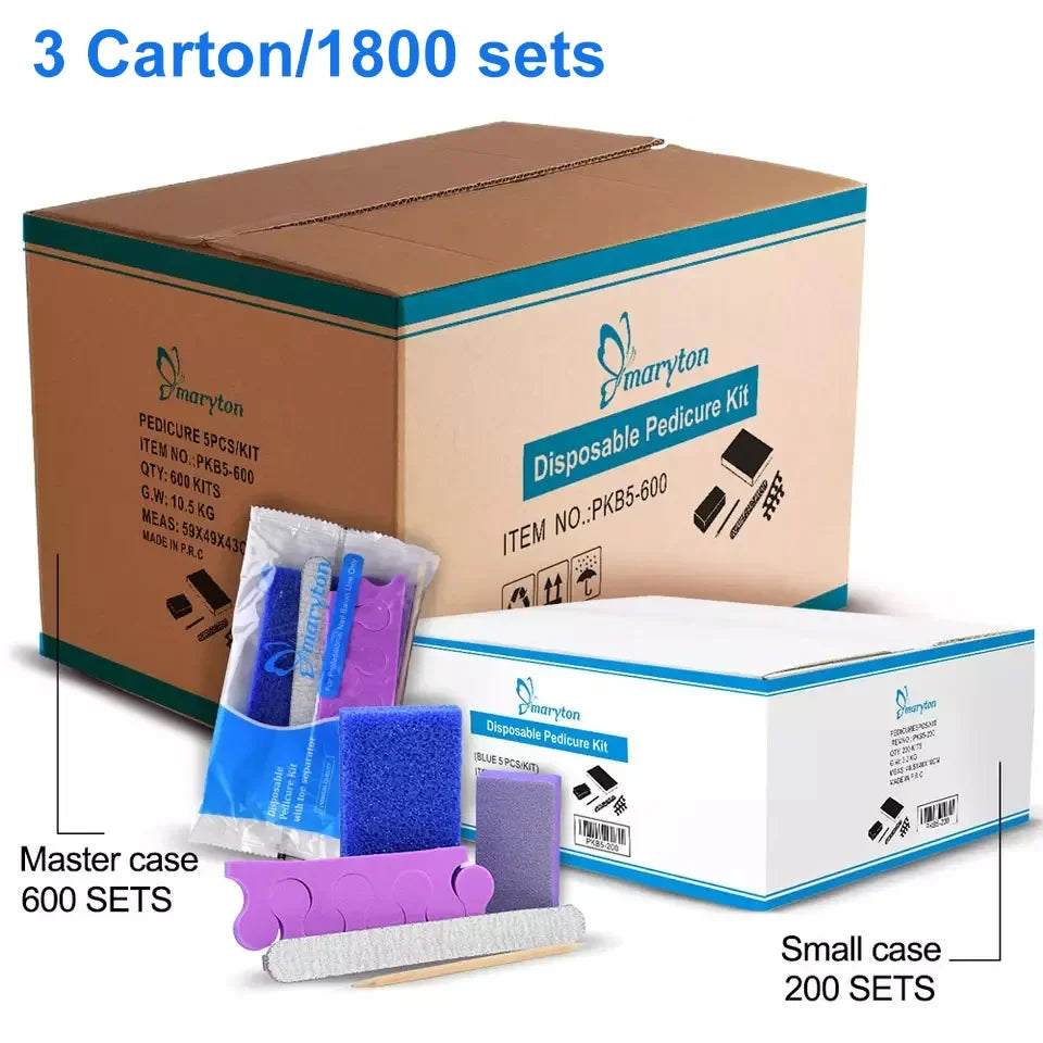 Maryton Disposable Pedicure Kit With Nail File And Cuticle Pusher