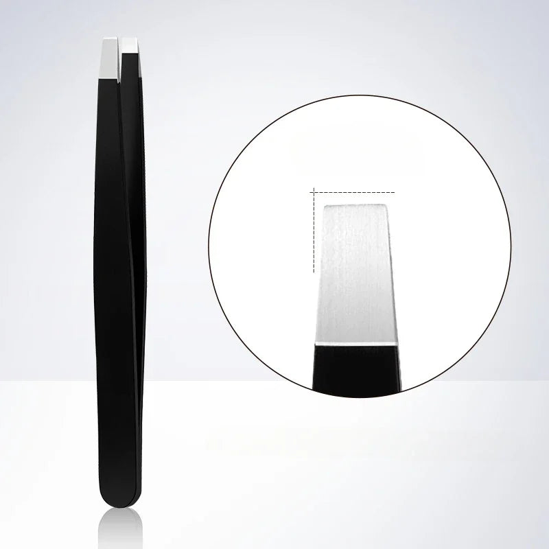 Double Ended Stainless Steel Eyebrow Tweezers For Precision Plucking