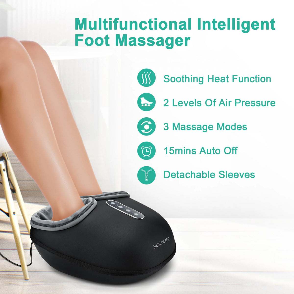 Medcursor Shiatsu Foot Massager With Heat For Pain Relief