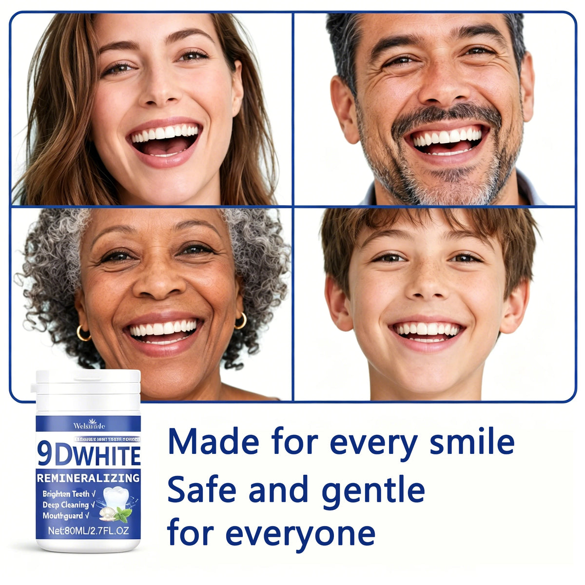 Welsunde Whitening Tooth Powder for Deep Clean and Fresh Breath