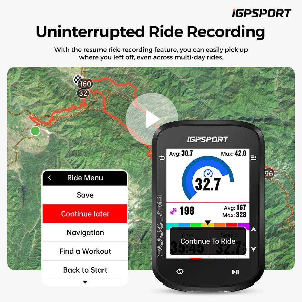 iGPSPORT GPS Bike Computer With Route Navigation And Colorful Screen