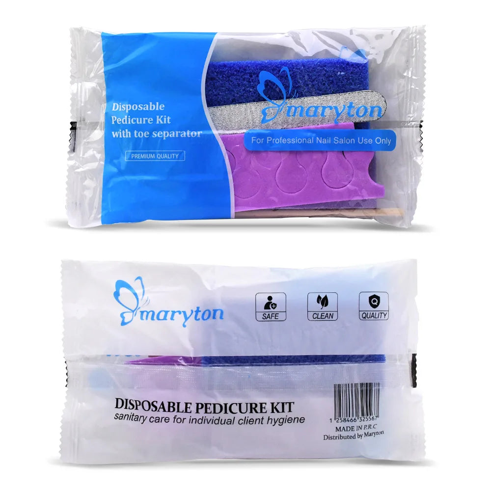 Maryton Disposable Pedicure Kit With Nail File And Cuticle Pusher