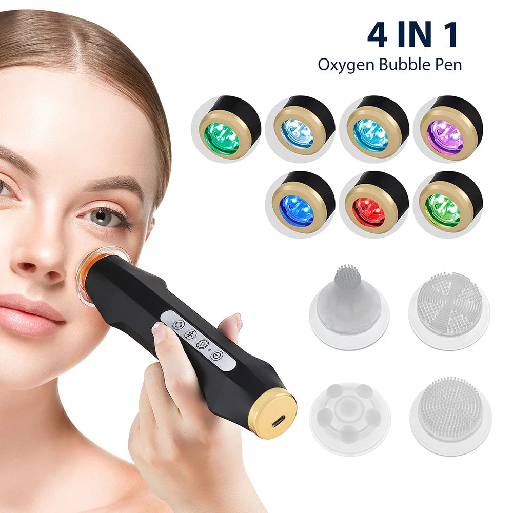 Iebilif LED Oxygen Bubble Facial Massager For Hydrating Skin