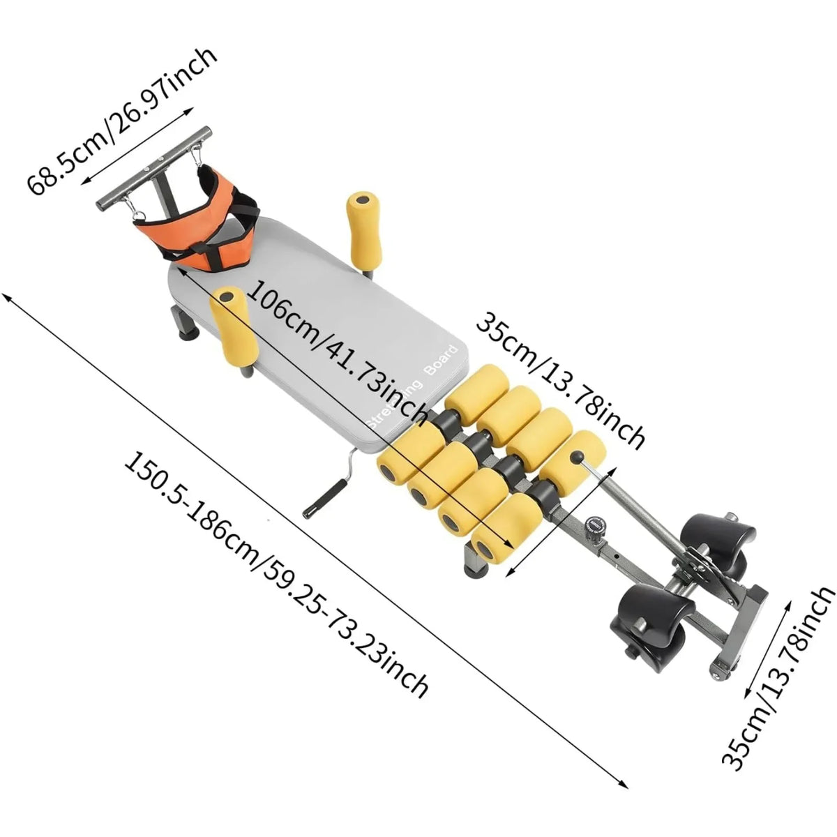 Adjustable Steel Traction Bench for Neck and Lumbar Relief