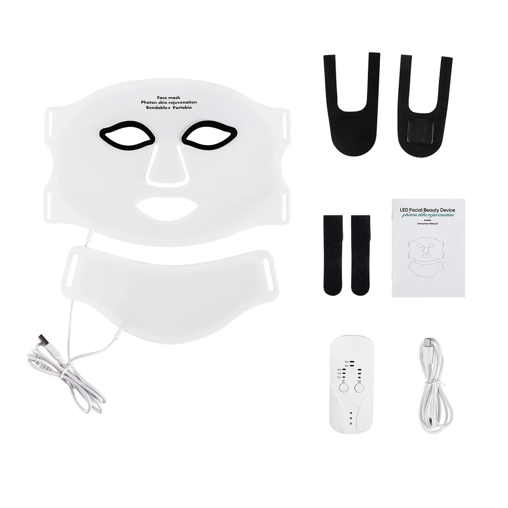 Foreverlily Silicone LED Face And Neck Light Therapy Mask