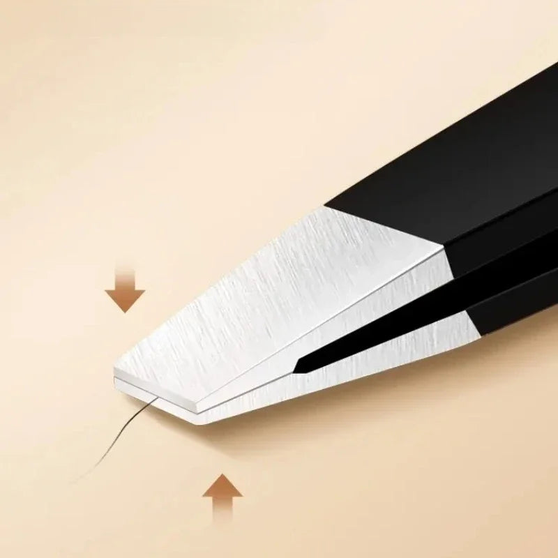 Double Ended Stainless Steel Eyebrow Tweezers For Precision Plucking