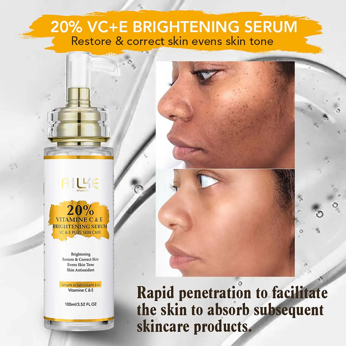 AILKE Vitamin C Brightening Skincare Set For Dark Spot Care