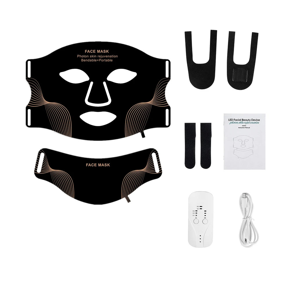 Foreverlily Silicone LED Face And Neck Light Therapy Mask