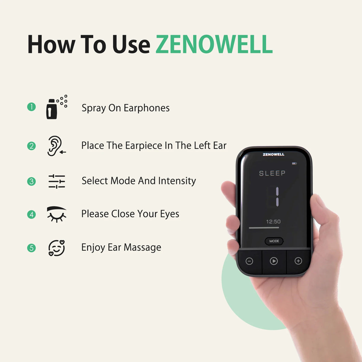 ZenoWell Vagus Nerve Stimulation Device for Sleep and Anxiety Relief