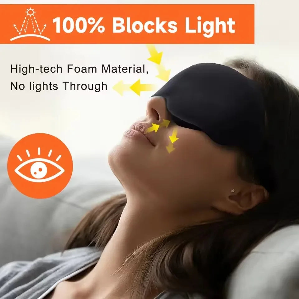 3D Contoured Sleep Mask Blindfold For Comfortable Light Blocking