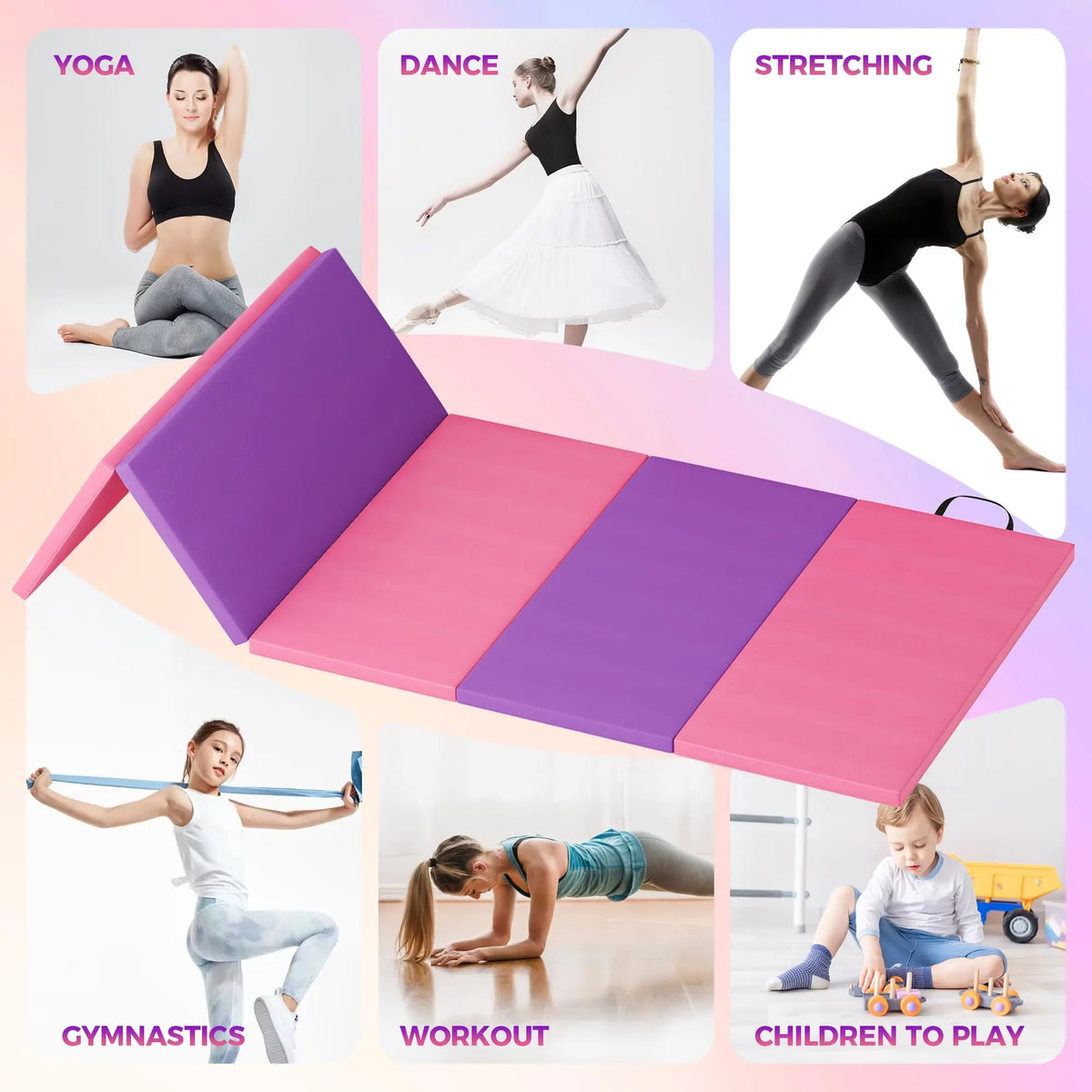 HiMISS Folding Gymnastics Exercise Mat For Yoga Pilates And Aerobics
