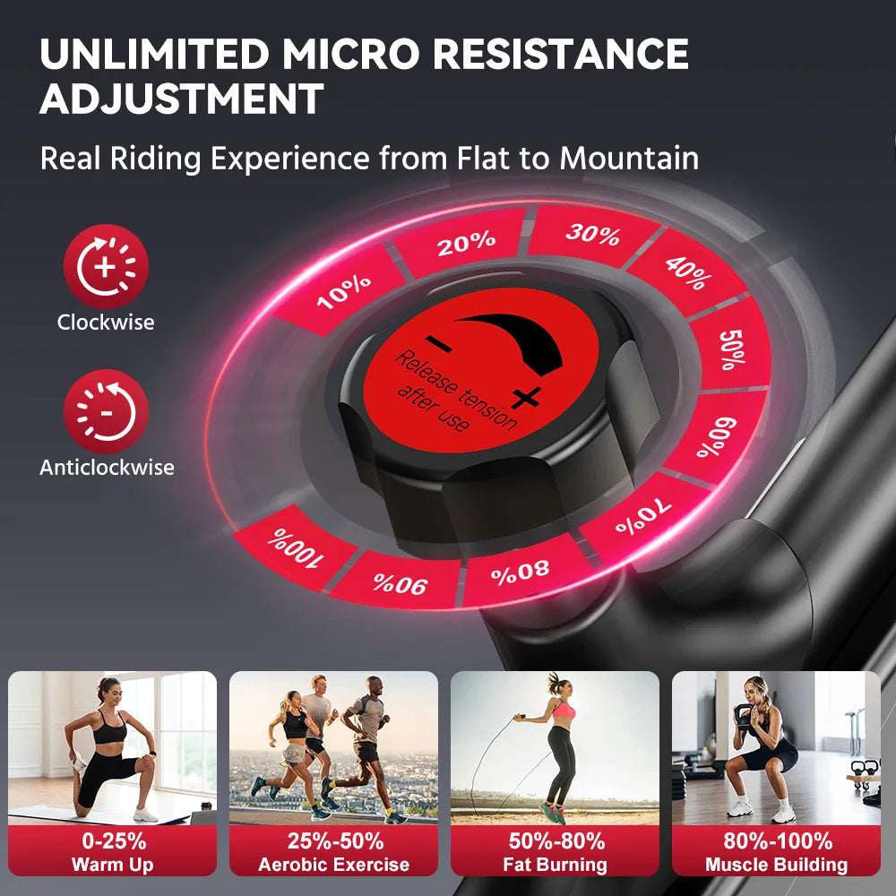 Botifly Low Noise Folding Indoor Exercise Bike With LCD Monitor