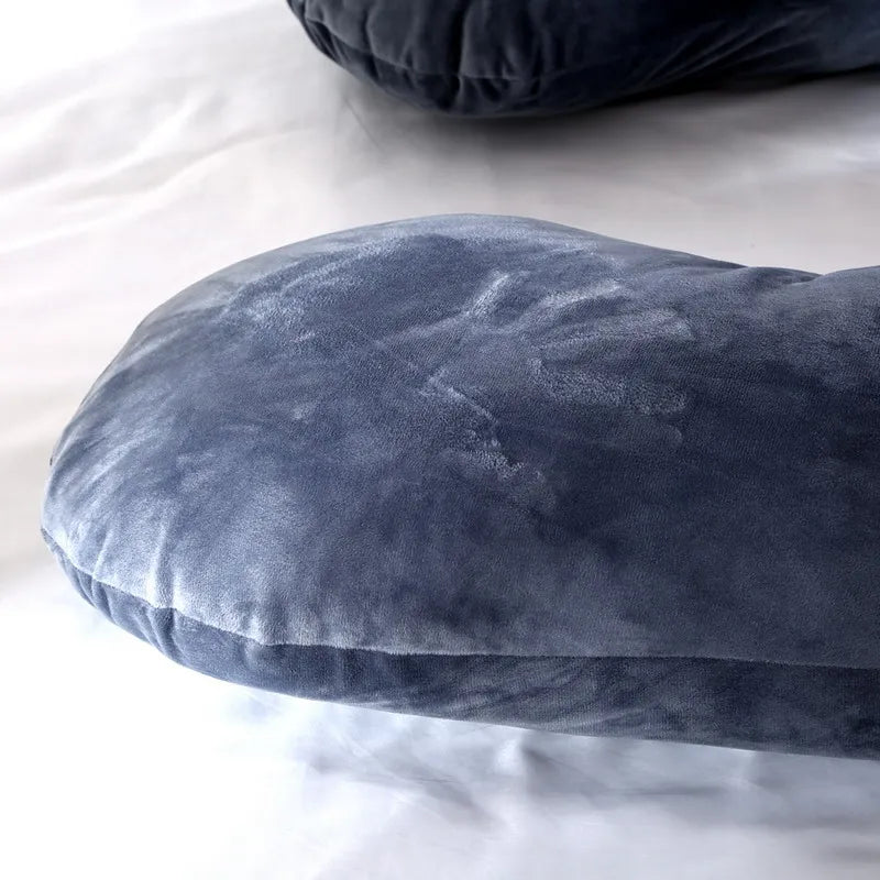 Soft Fleece U-Shaped Pregnancy Pillow - Multi-Function Maternity Body Pillow with Lumbar & Abdominal Support for Side Sleeping
