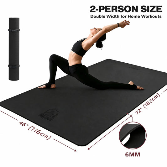 HAPBEAR Extra Large TPE Yoga Mat With Bag And Straps