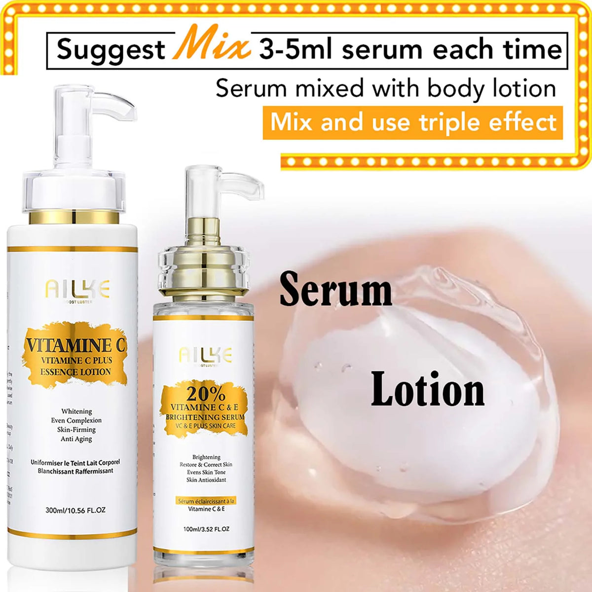 AILKE Vitamin C Brightening Skincare Set For Dark Spot Care