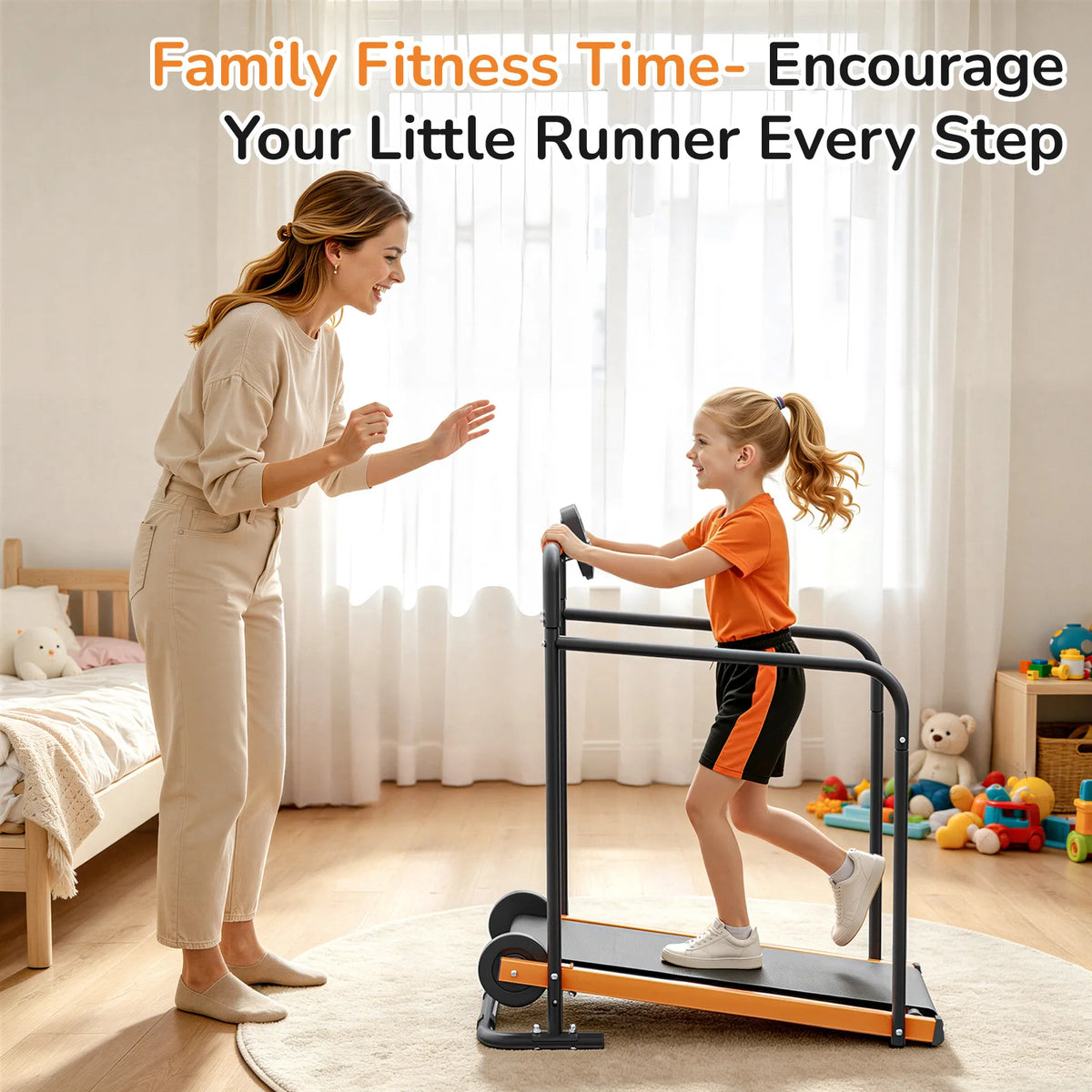AKLUER Kids Self-Propelled Walking Pad Treadmill for Home Fitness