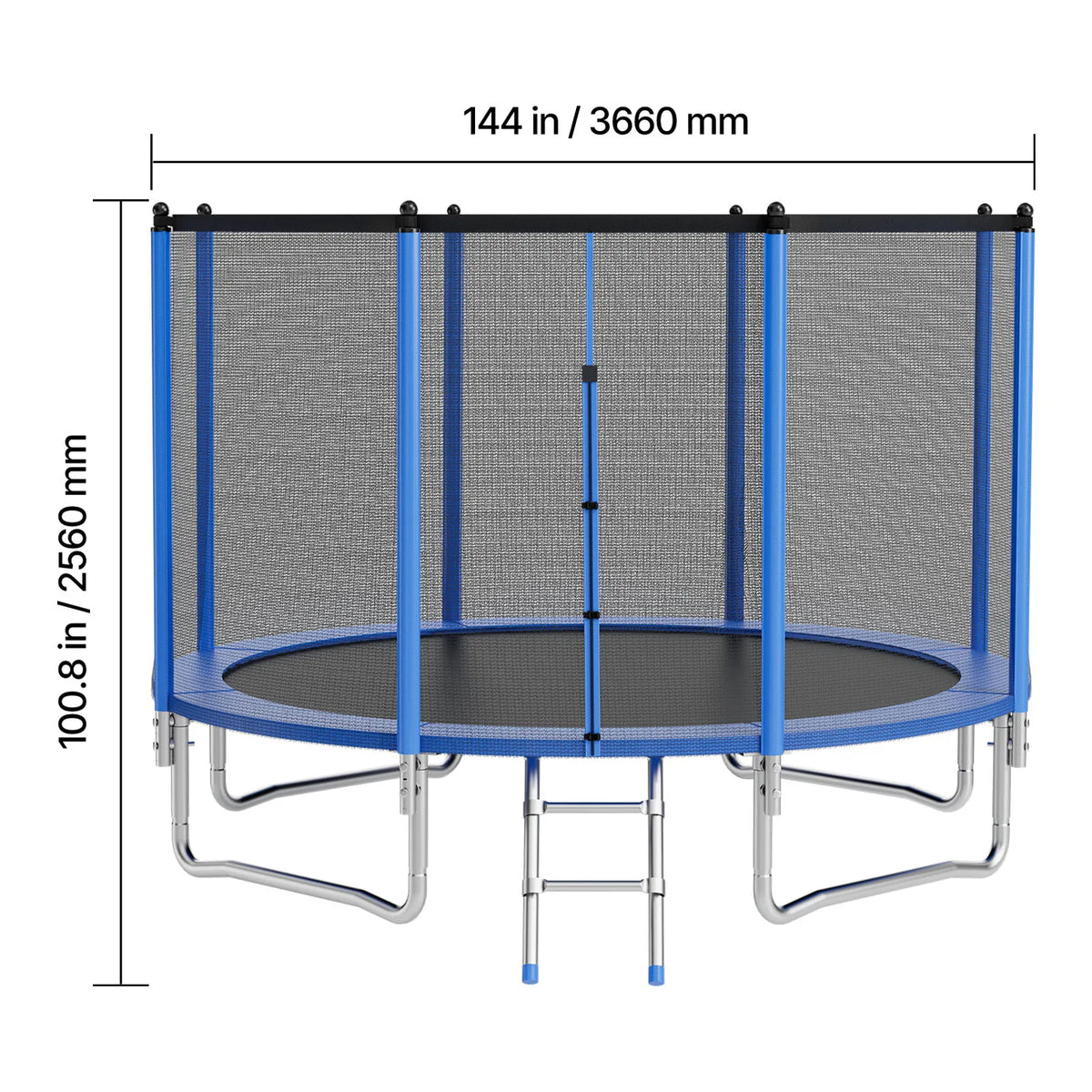 SucceBuy Outdoor Round Trampoline With Safety Enclosure Net For Backyard