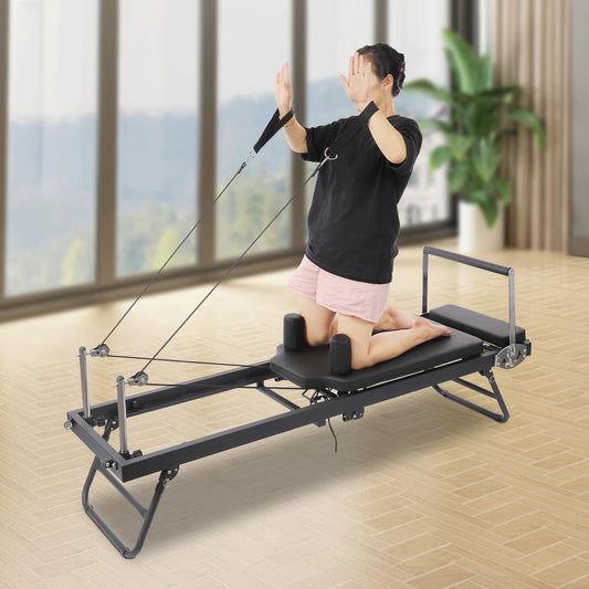 Foldable Pilates Reformer Machine for Home and Studio Fitness Training