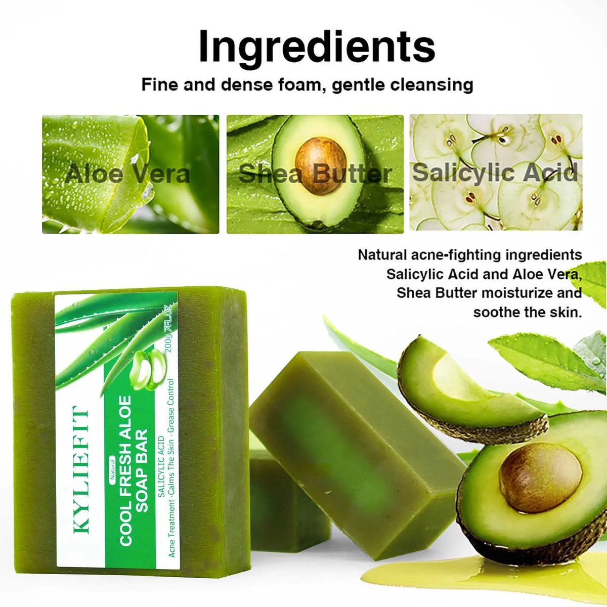 AILKE Aloe Vera Soap For Acne And Dark Spot Care