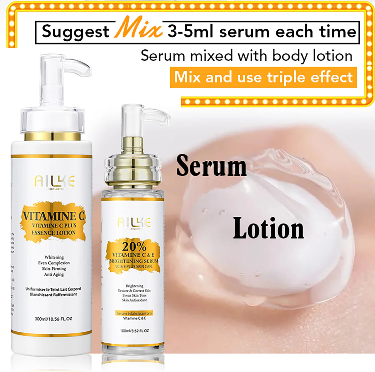 AILKE Vitamin C Brightening Skincare Set For Dark Spot Care