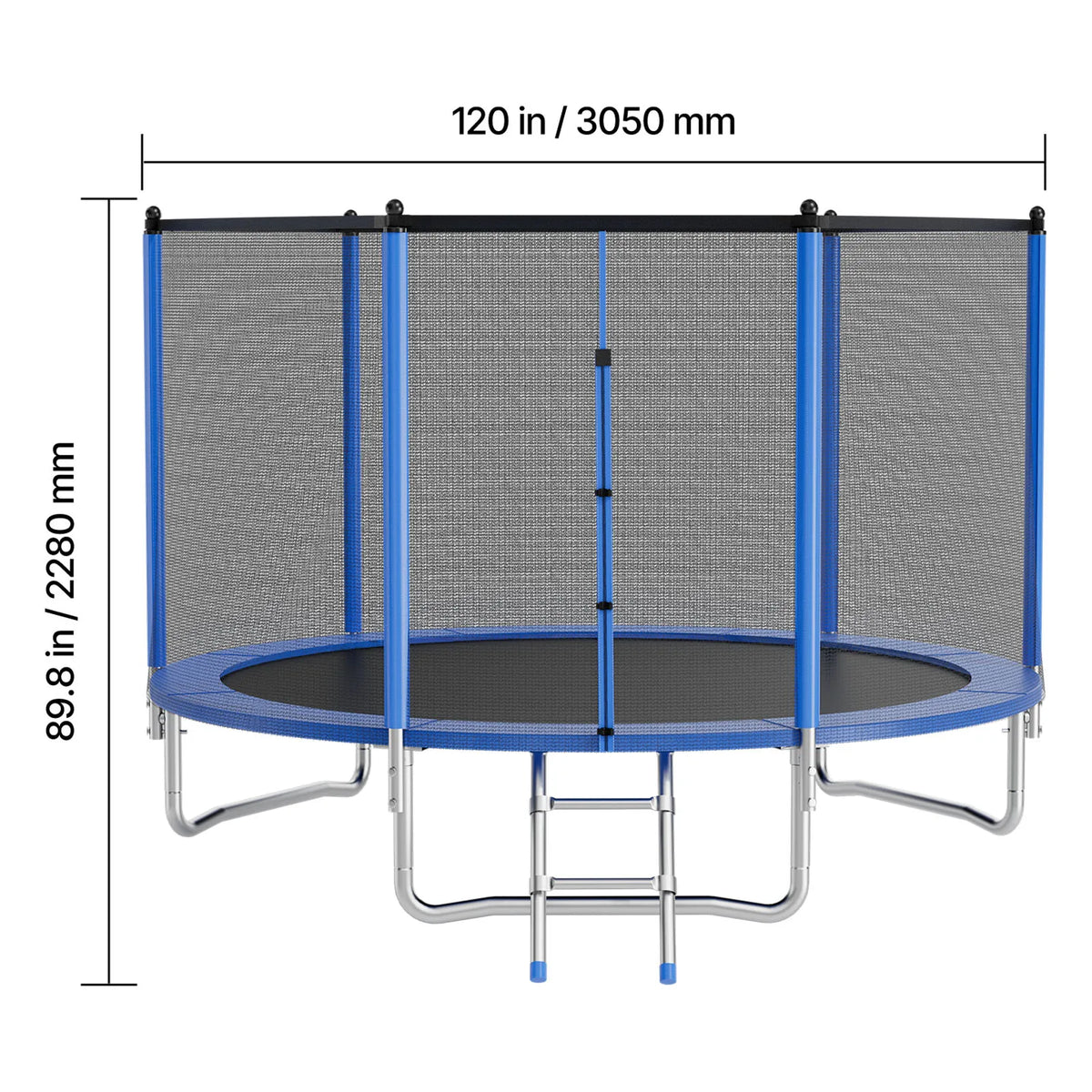 SucceBuy Outdoor Round Trampoline With Safety Enclosure Net For Backyard