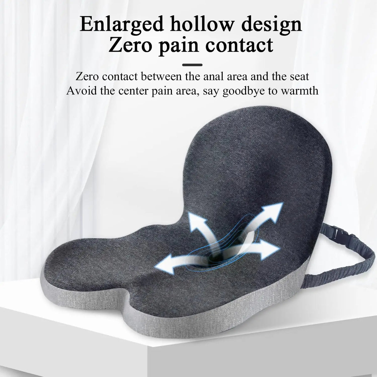Ergonomic Lumbar Support Seat Cushion With Washable Cover