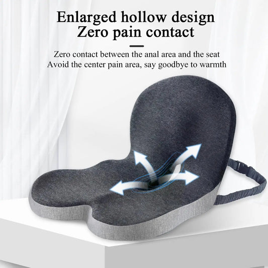 Ergonomic Lumbar Support Seat Cushion With Washable Cover
