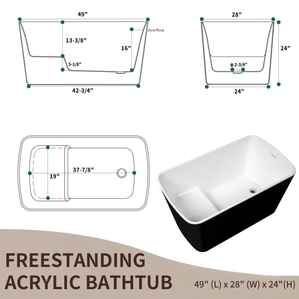 Sh Kl Acrylic Freestanding Soaking Bathtub With Japanese Sit In Design