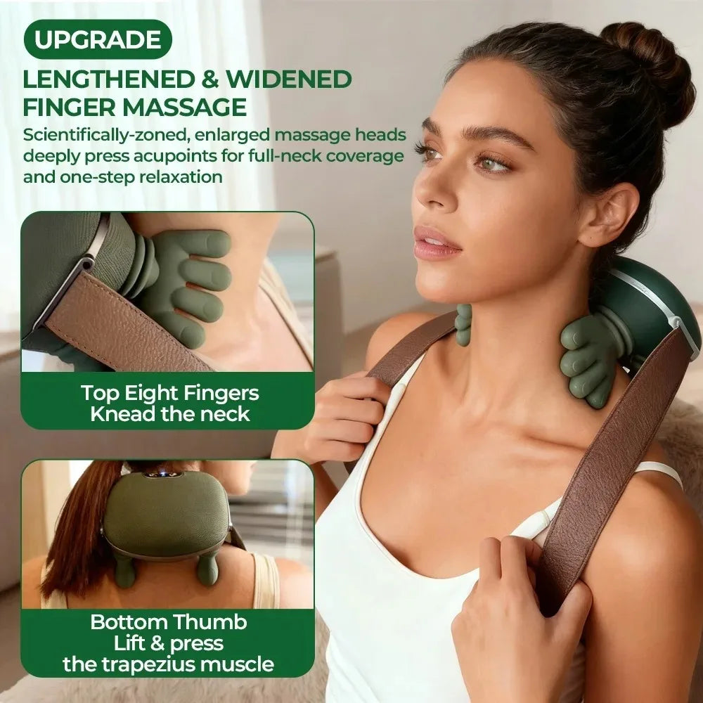 Wireless 4D Kneading Neck And Shoulder Massager With Brushless Motor